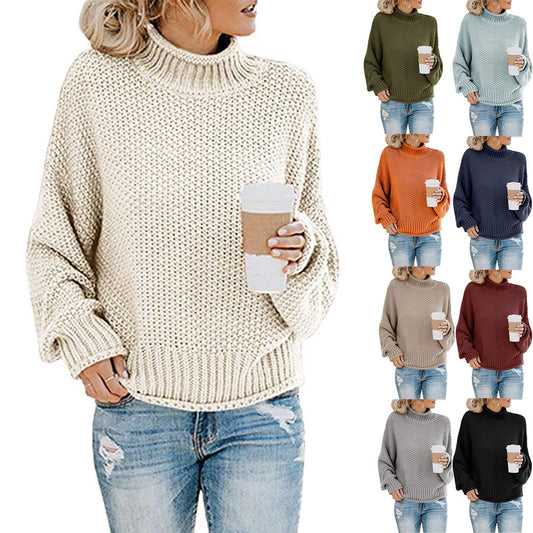 Thick Knit Turtleneck Cardigan Pullover for Women - zenton