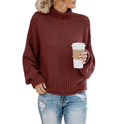 Thick Knit Turtleneck Cardigan Pullover for Women - zenton