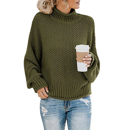 Thick Knit Turtleneck Cardigan Pullover for Women - zenton