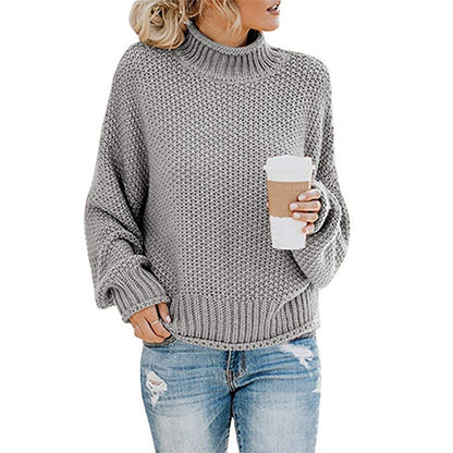 Thick Knit Turtleneck Cardigan Pullover for Women - zenton