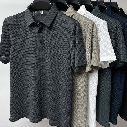 Mesh Ice Silk Short Sleeve T-shirt Mens Clothing - zenton
