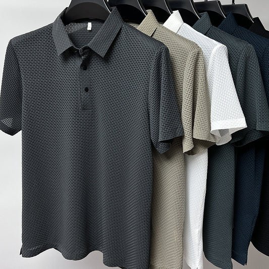 Mesh Ice Silk Short Sleeve T-shirt Mens Clothing - zenton
