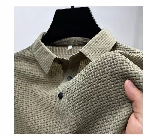 Mesh Ice Silk Short Sleeve T-shirt Mens Clothing - zenton