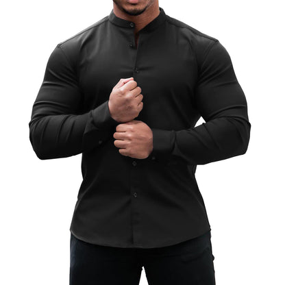 Men’s Slim Fit Long Sleeve Button-Down Shirt - zenton