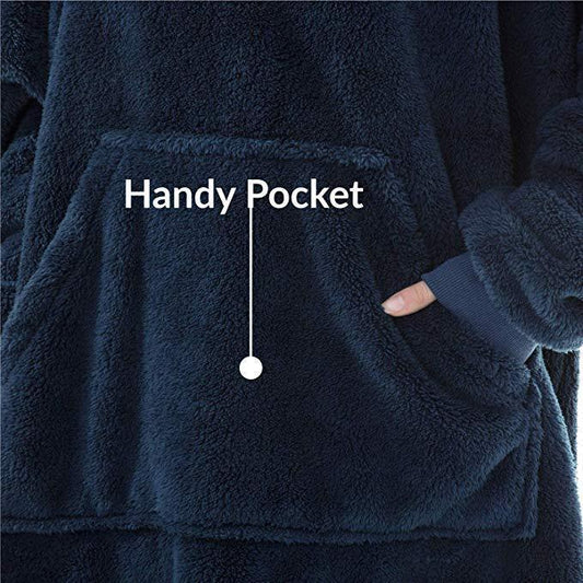 Oversized Fleece Hoodie Blanket – Comfy Big Pocket Sweatshirt - zenton