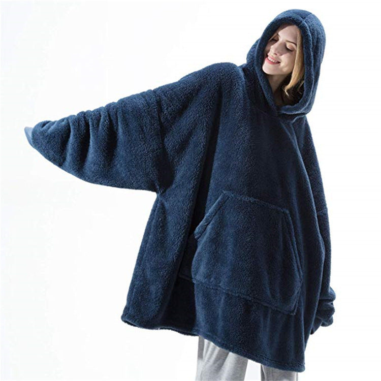 Oversized Fleece Hoodie Blanket – Comfy Big Pocket Sweatshirt - zenton