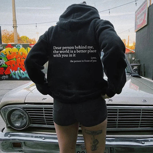 Dear Person Behind Me Hoodie – Plush Unisex Pullover - zenton
