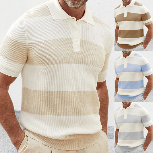 Men’s Summer Lapel Sweater – Short Sleeve Fashion Top - zenton