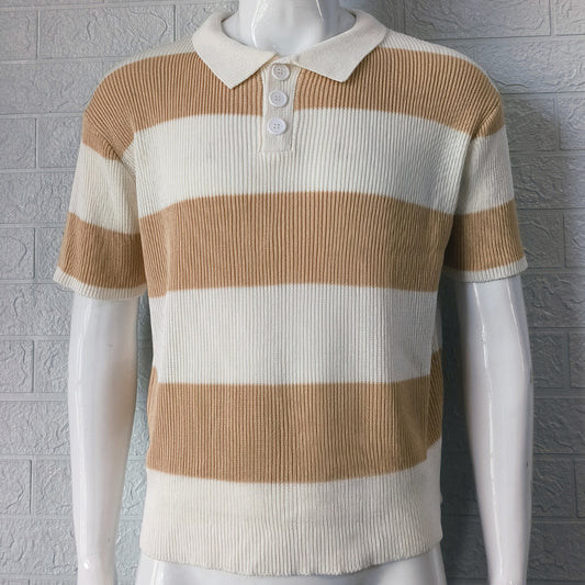 Men’s Summer Lapel Sweater – Short Sleeve Fashion Top - zenton