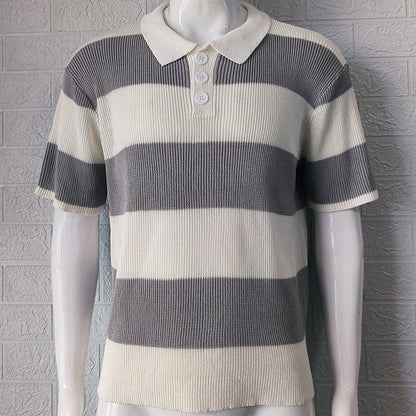 Men’s Summer Lapel Sweater – Short Sleeve Fashion Top - zenton