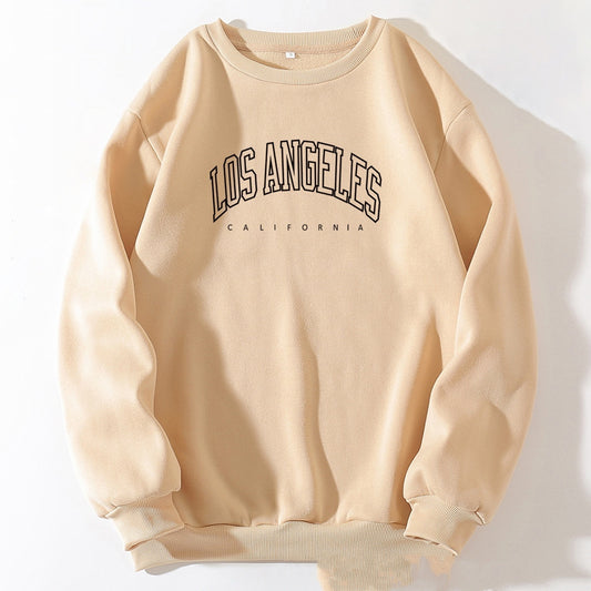 Los Angeles Letter Print Crew Neck Sweatshirt - zenton