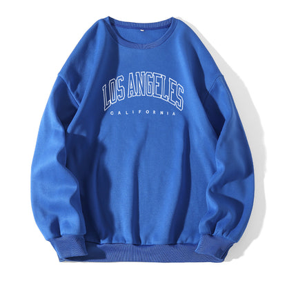 Los Angeles Letter Print Crew Neck Sweatshirt - zenton