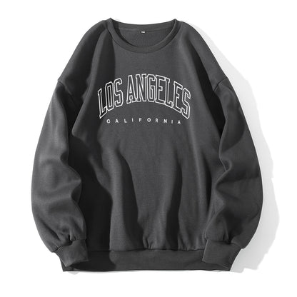 Los Angeles Letter Print Crew Neck Sweatshirt - zenton