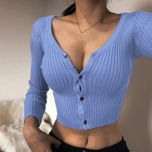 Slim Fit Cardigan Sweater for Women – Lightweight Knit - zenton