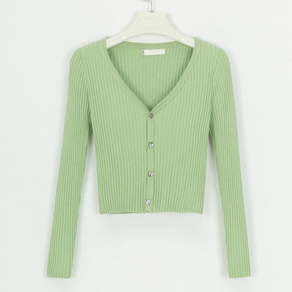 Slim Fit Cardigan Sweater for Women – Lightweight Knit - zenton