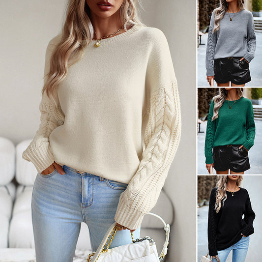 Women’s Simple Round Neck Sweater – Casual Fashion Knit - zenton