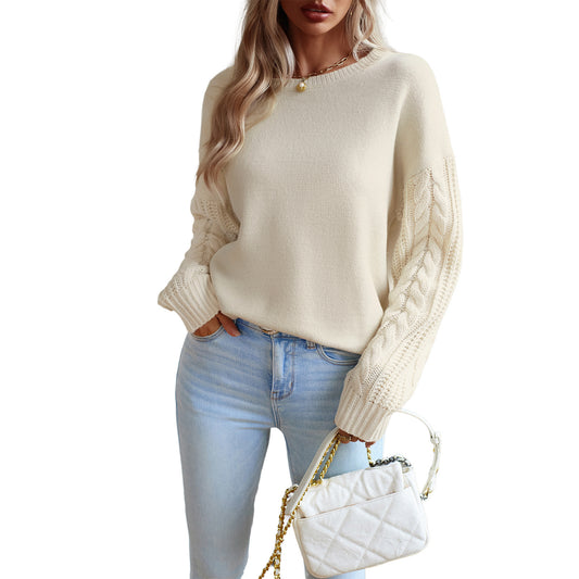 Women’s Simple Round Neck Sweater – Casual Fashion Knit - zenton