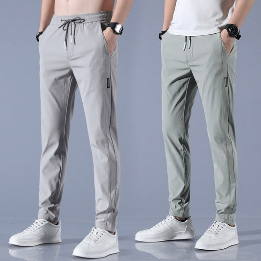 Men’s Ice Silk Summer Pants – Thin Stretch Straight-Leg - zenton