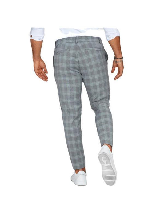 Men’s Plaid Print Pants – Casual Loose Thin Trousers - zenton