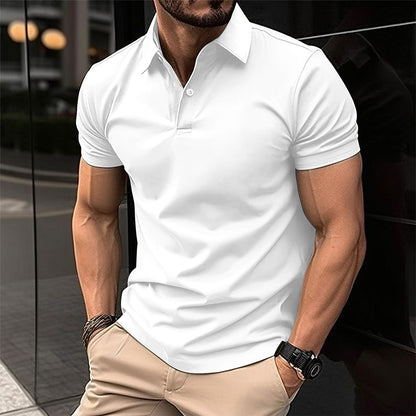 Men’s Summer Polo Shirt – Solid Color Short Sleeve - zenton