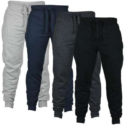 Men’s Solid Color Fleece Pants – Drawstring Casual Fit - zenton