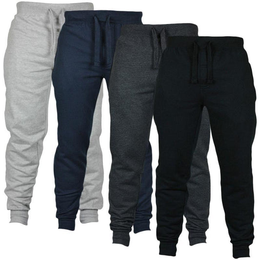 Men’s Solid Color Fleece Pants – Drawstring Casual Fit - zenton