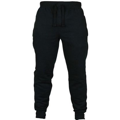 Men’s Solid Color Fleece Pants – Drawstring Casual Fit - zenton