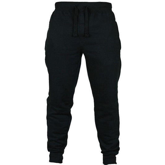 Men’s Solid Color Fleece Pants – Drawstring Casual Fit - zenton