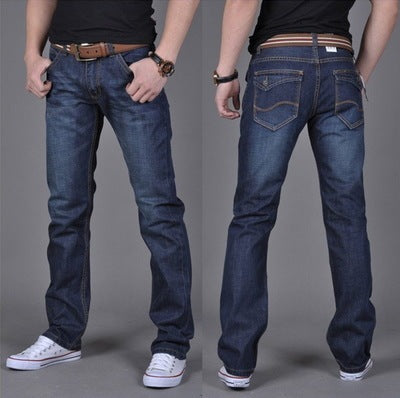 Men’s Straight-Leg Denim Pants – Trendy Long Jeans - zenton
