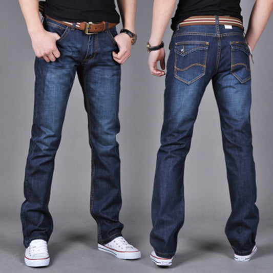 Men’s Straight-Leg Denim Pants – Trendy Long Jeans - zenton