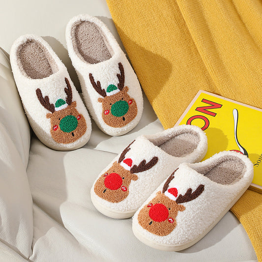 Christmas Home Elk Slippers - zenton