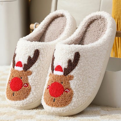 Christmas Home Elk Slippers - zenton