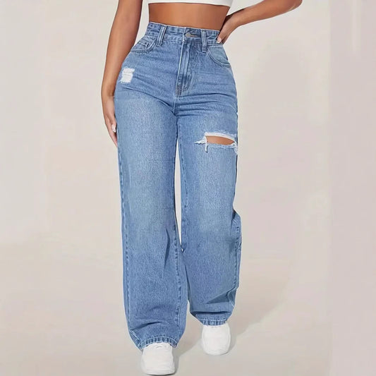 Women’s Washed Ripped Jeans – Euro & US Style Distressed Denim - zenton