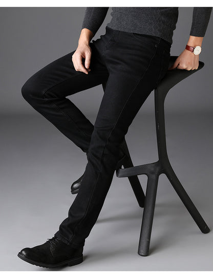 Men’s Slim Straight Black Jeans – Casual Denim Pant - zenton