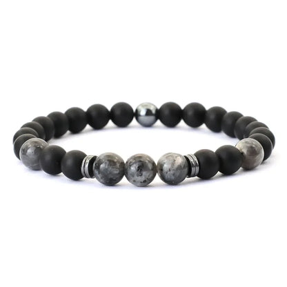 Men’s Black & Red Bead Jewel Bracelet – Casual Style - zenton
