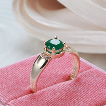 18K Gold Emerald & Diamond Jewel Ring for Women - zenton