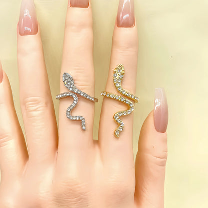 Snake-Shaped Zircon Ring – Artificial Jewellery Set - zenton