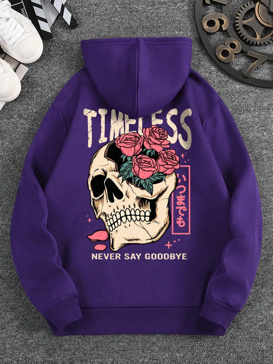 Men’s Skull & Slogan Hoodie Apparel - zenton