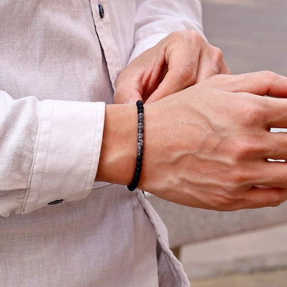 Minimalist Onyx Bead Jewel Bracelet – Unisex Style - zenton