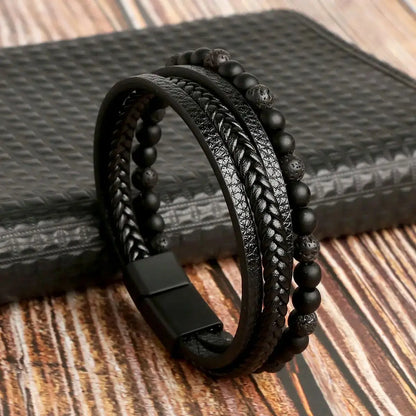 Layered Leather & Tiger Eye Bracelet – Handmade Jewels - zenton