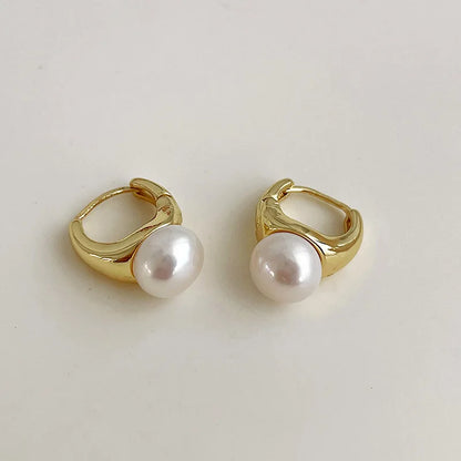 French Pearl Hoop Earrings – Elegant Women’s Jewels - zenton