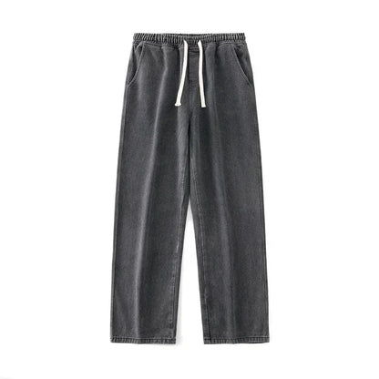 Men’s Korean Style Wide Leg Jeans – Loose Straight Fit Casual Jeans - zenton