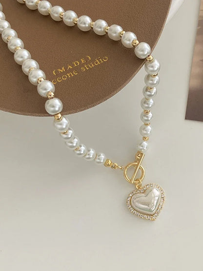 Heart Pearl Pendant Necklace – Luxury Women’s Jewels - zenton