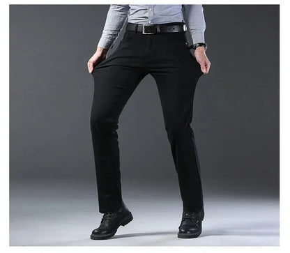 Men’s Business Casual Straight Stretch Jeans – Premium Comfort & Professional Style - zenton