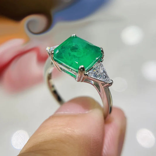 925 Silver Paraiba Emerald Tourmaline Jewel Ring - zenton