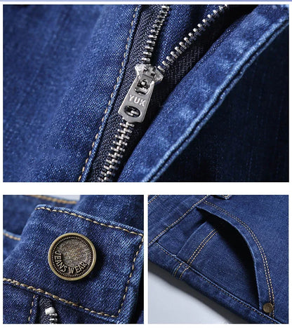 Men’s Business Casual Jeans – Slim Fit Straight Stretch Denim for All-Day Comfort - zenton