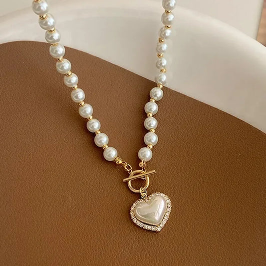 Heart Pearl Pendant Necklace – Luxury Women’s Jewels - zenton