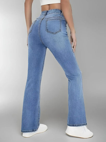 Women’s High-Waist Washed Denim – Slim Euro & US Casual Jeans - zenton