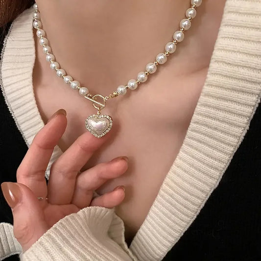 Heart Pearl Pendant Necklace – Luxury Women’s Jewels - zenton