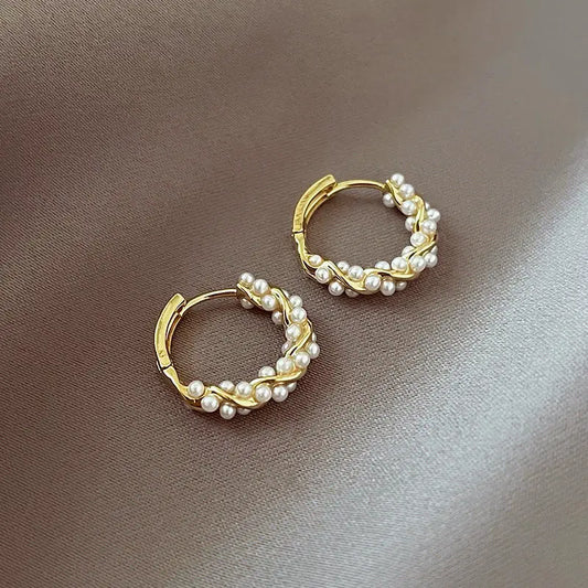 French Pearl Hoop Earrings – Elegant Women’s Jewels - zenton